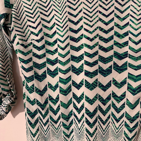 Charlotte Russe‎ Teal Chevron Long Sleeve Dress - Picture 7 of 10